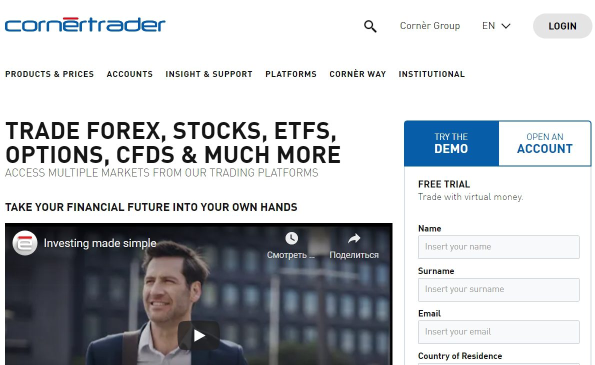 Сайт трейдера Corner Trader