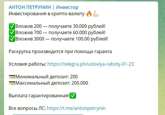 Телеграмм канал Антона Петрунина