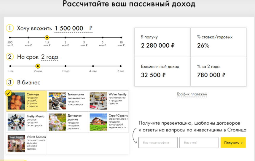 Калькулятор доходности на платформе Максима Серякова