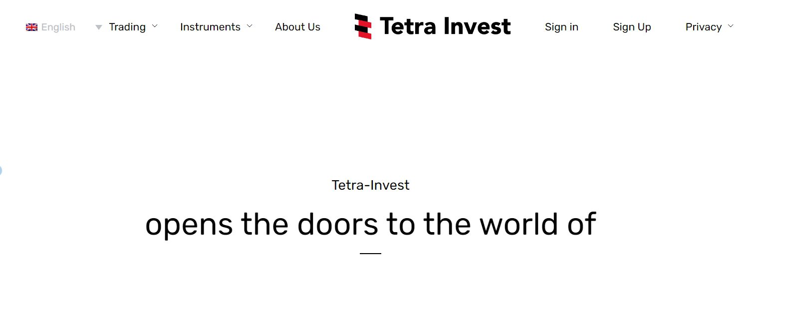 Сайт брокера Тетра Инвест 
