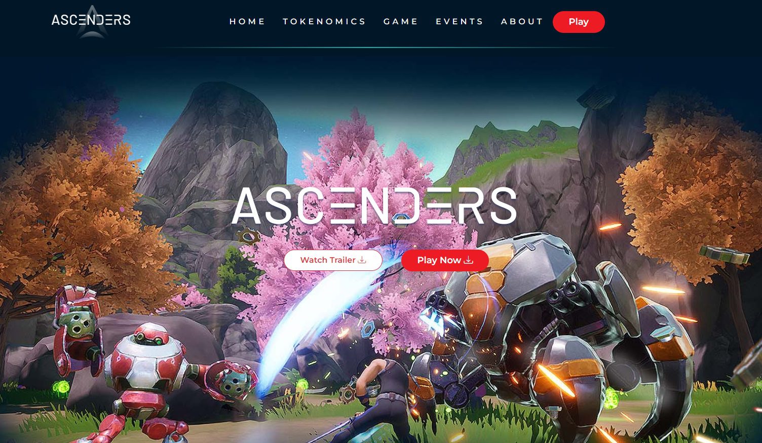 Сайт NFT-игры Ascenders