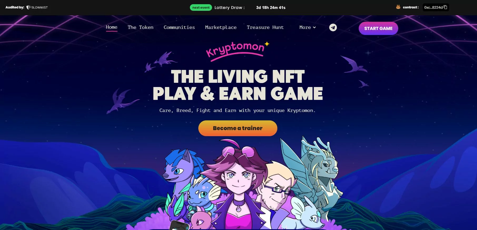 Сайт игры Kryptomon