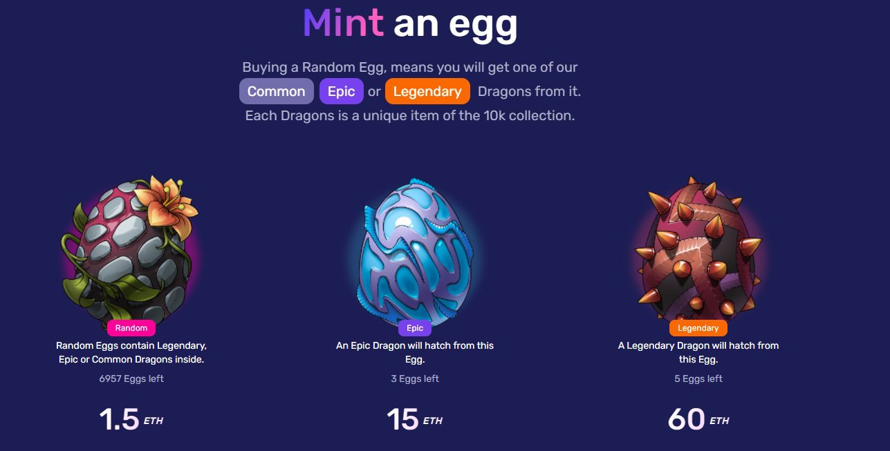 Стоимость яиц дракона