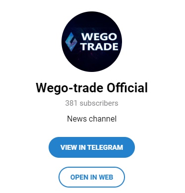 Телеграм проекта Wego Trade