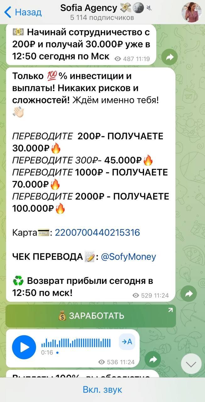 Телеграмм канал Sofymoney