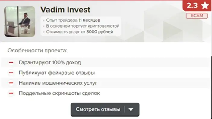 Vadim Investments отзывы