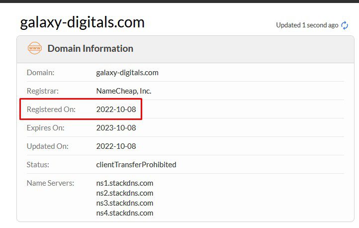 Galaxy Digital домен реестр