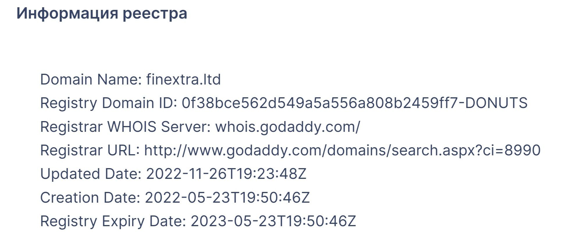Finextra реестр домен