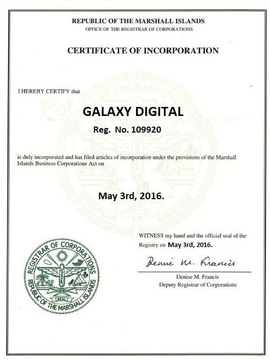 Galaxy Digital лицензия