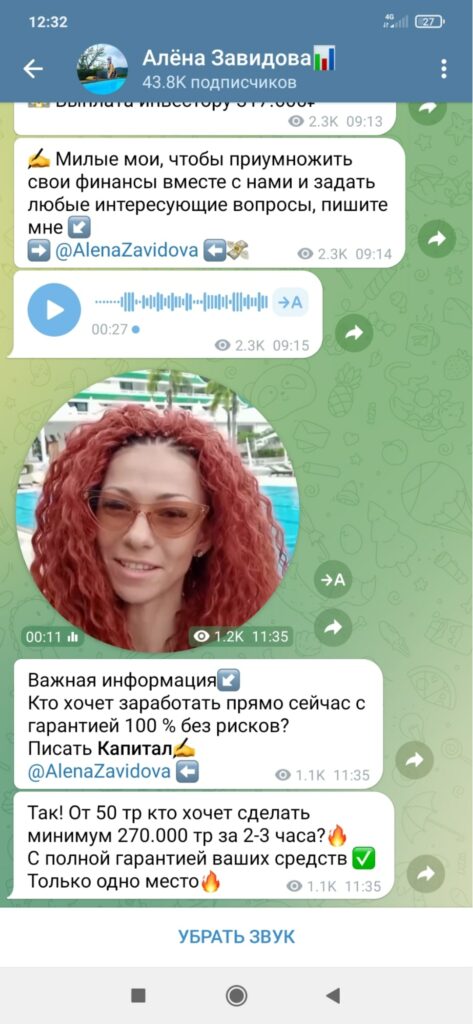 Алена Завидова телеграмм канал