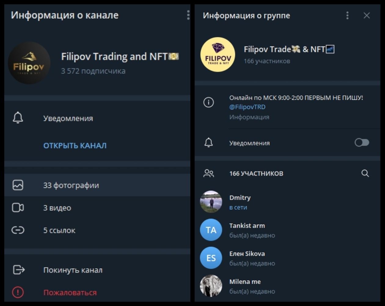Filipov Trading информация о канале