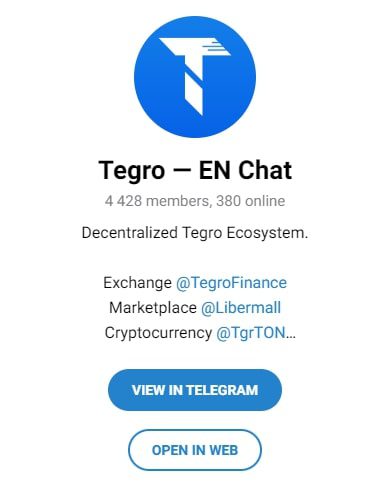 Tegro Finance телеграмм