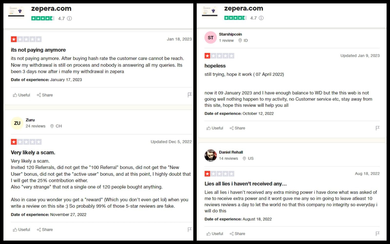 Zepera.com отзывы клиентов