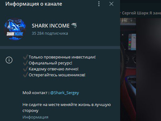 SHARK INCOME телеграмм