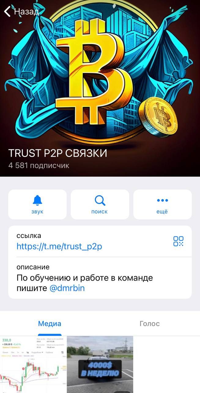 Телеграм канал Дмитрия Рубинова (TRUST P2P)