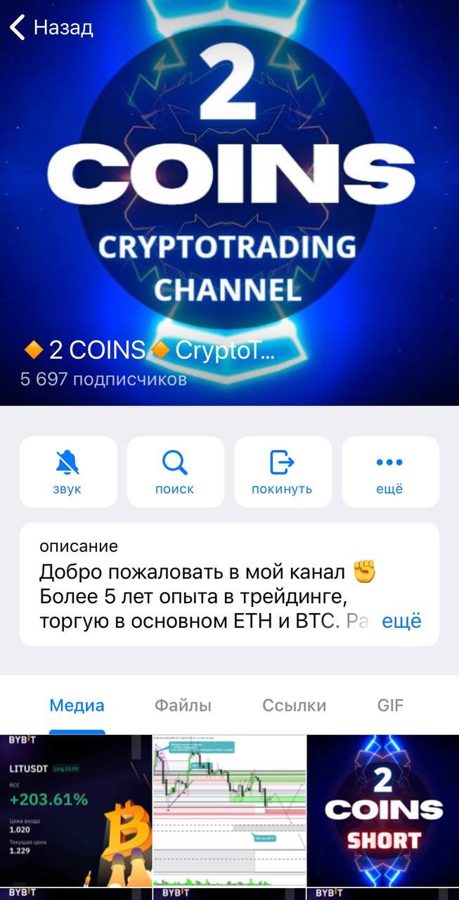 Информация о ТГ канале 2 Coins Crypto Trading