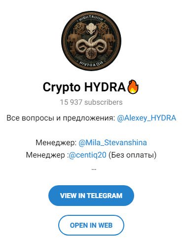 Телеграмм канал Alexey HYDRA
