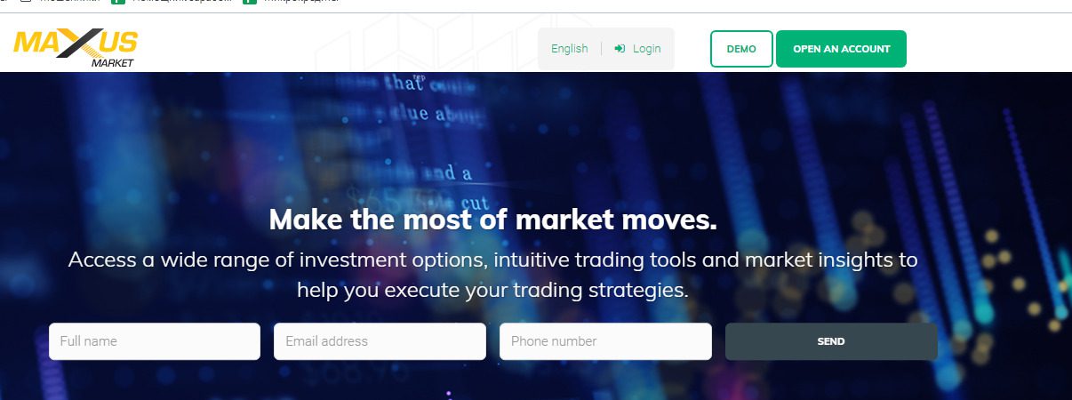 Сайт проекта Maxus Global Market Limited