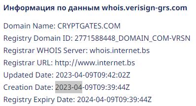 CryptGates данные домена