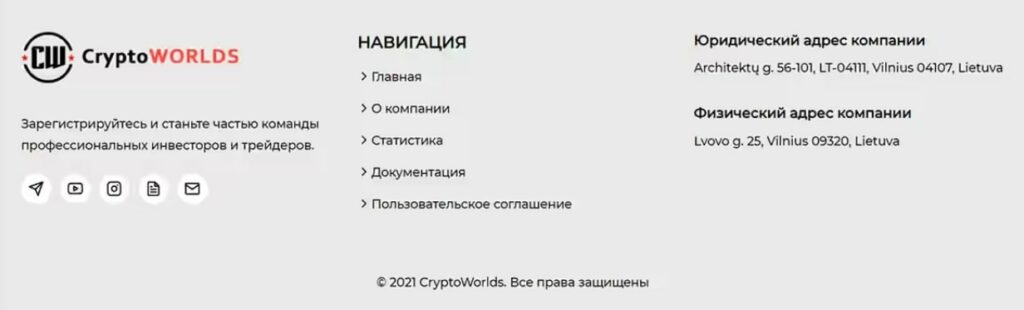 Сайт CryptoWorld