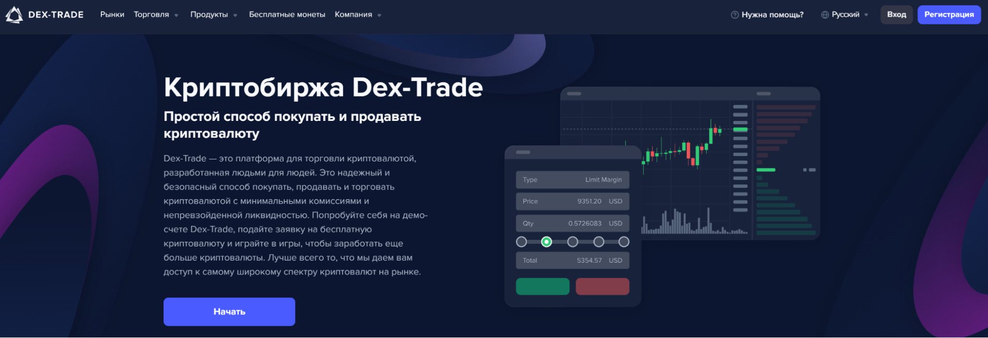 Сайт Биржи Dex Trade com