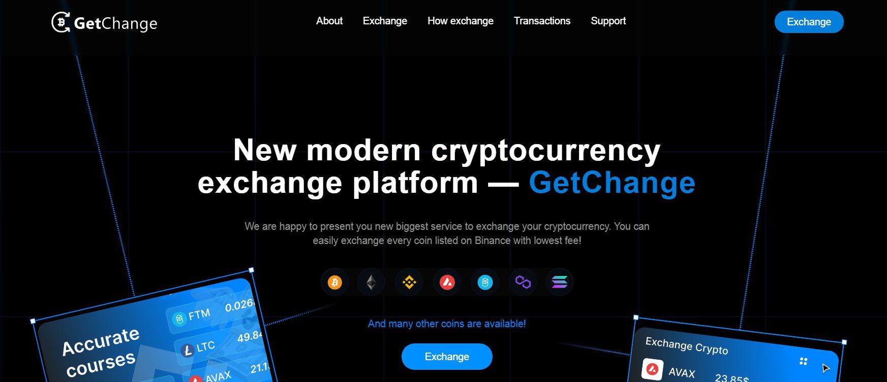 Сайт проекта GetChange